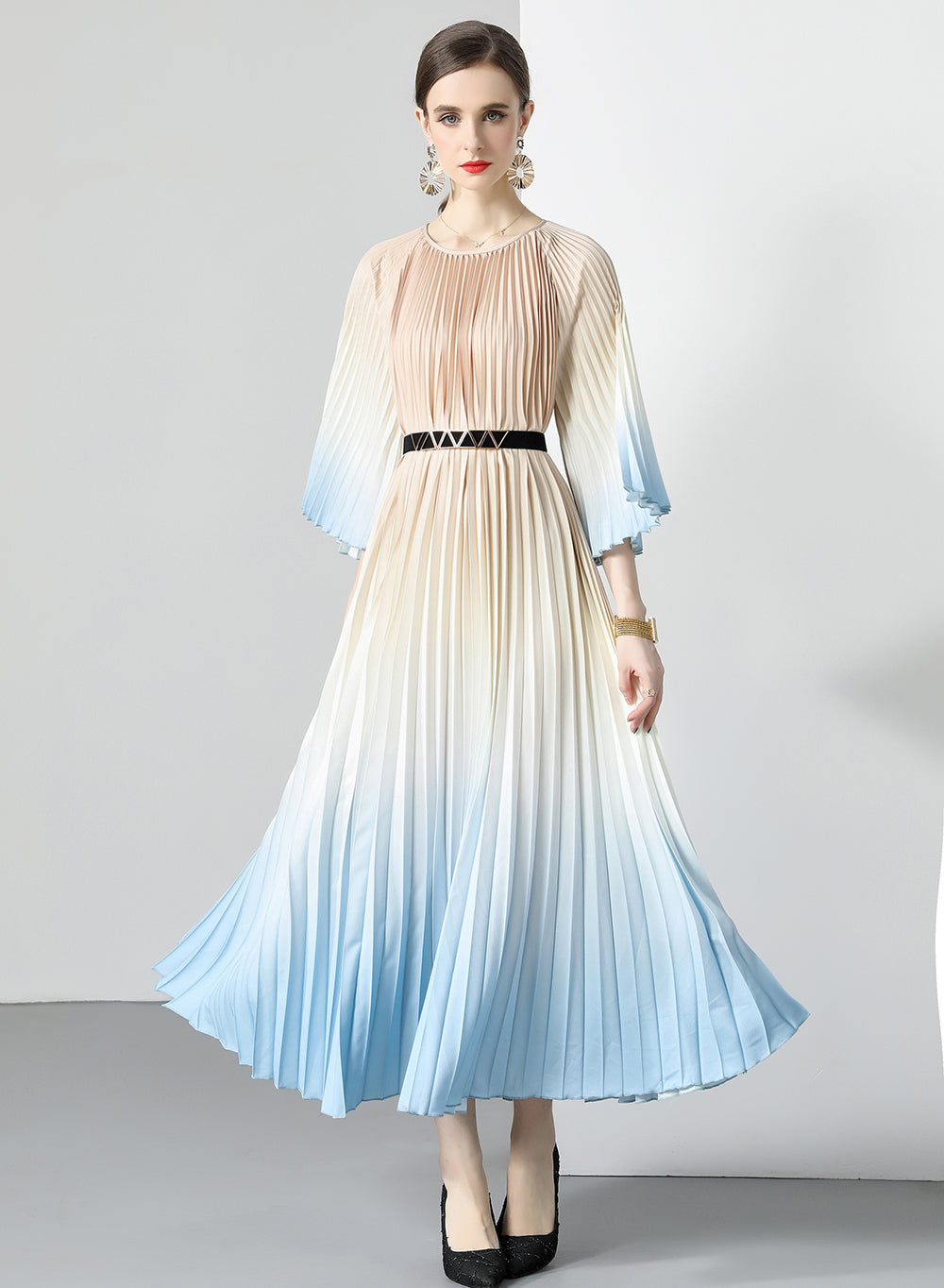 Original design Miyake pleated bulk in stock, oversized skirt, accordion pleated dress