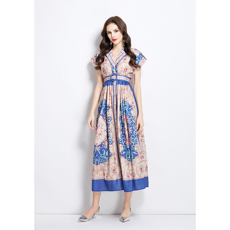 Original Design Spring/Summer Flower Oil Painting Style Long Dress