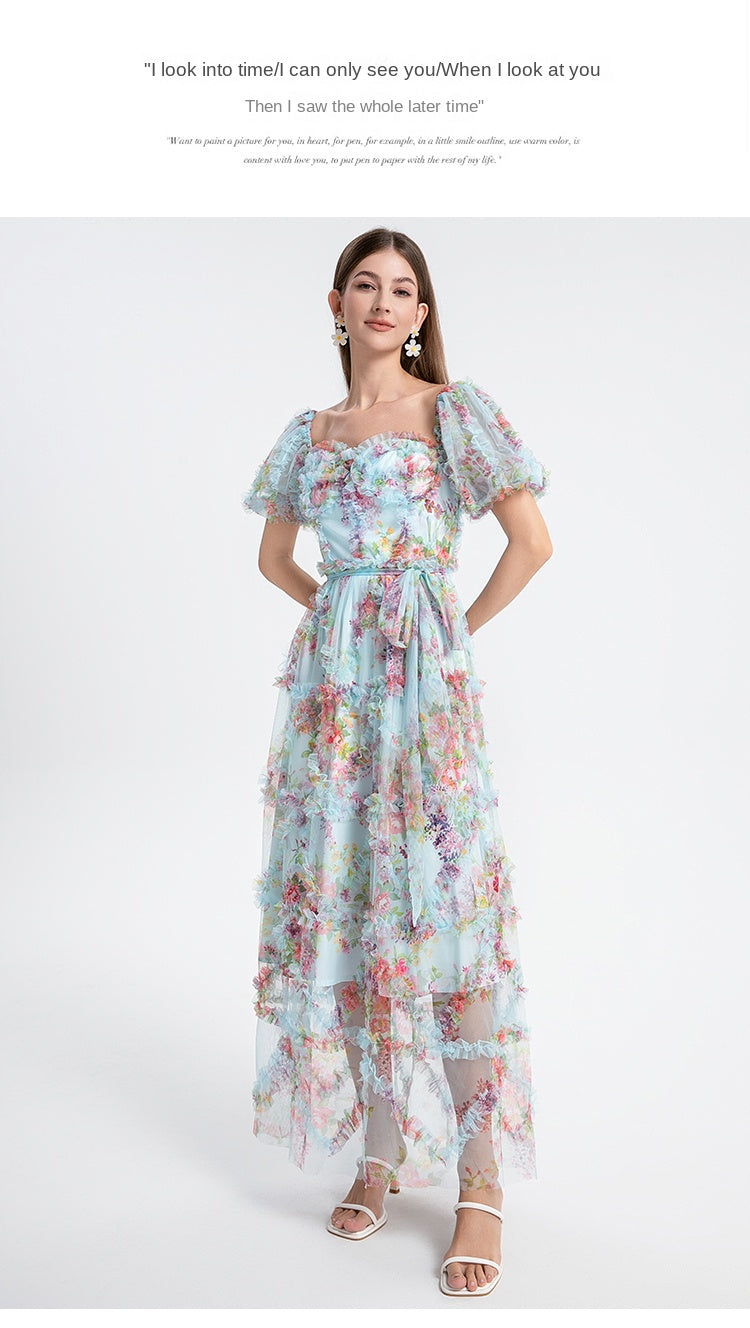 Original design Meizhong exquisite palace style French romantic waist cake skirt