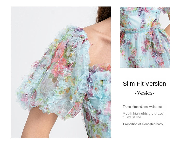 Original design Meizhong exquisite palace style French romantic waist cake skirt