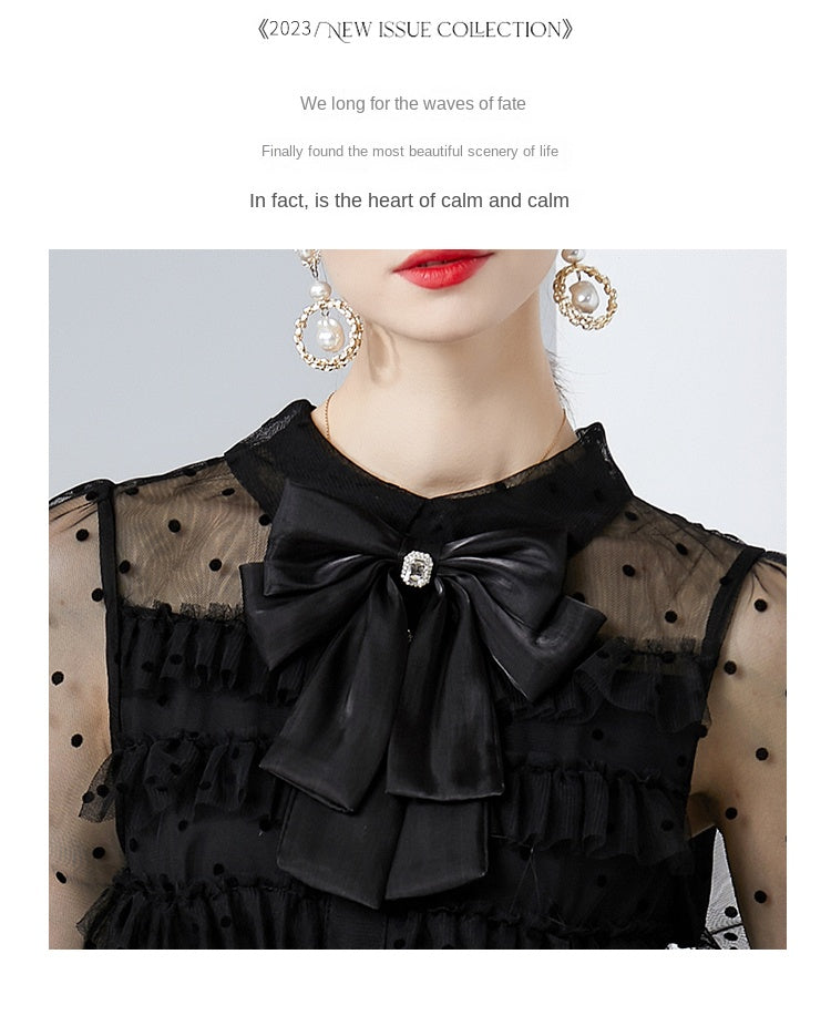 Original design polka dot small fragrance boutique fashion big bow cake skirt