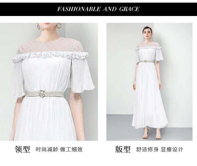 Original design for spring and summer three bedroom pleated oversized skirt
