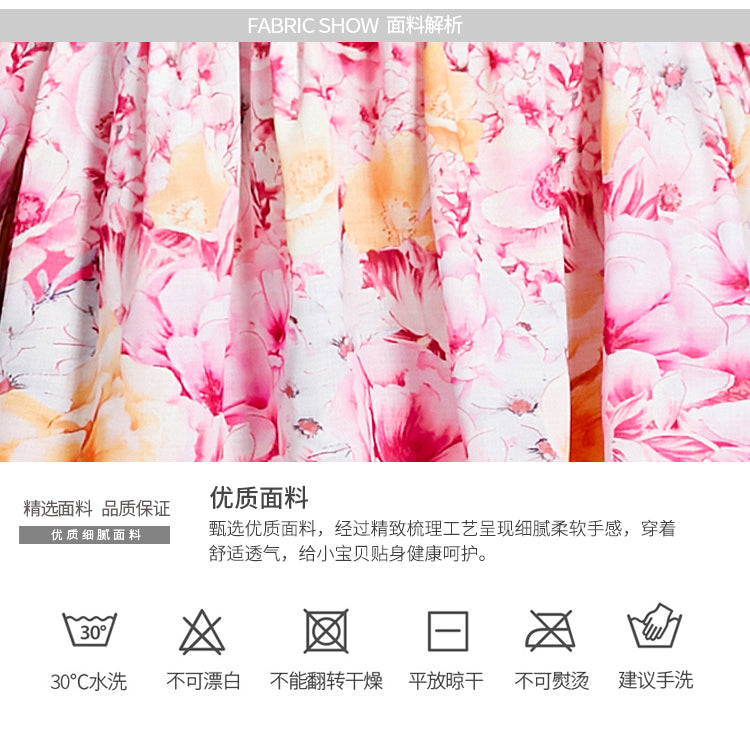Original Design Spring/Summer Autumn Vacation New Flower Oil Painting Style Stand up Collar Long Dress