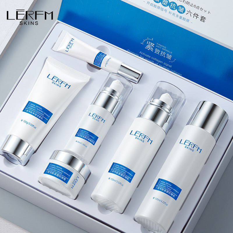 LERFM Fangke Signal Peptide Tight Plastic Anti-Wrinkle Six-Piece Set Firming Skin Care Products Moisturizing Kit Factory Batch Delivery