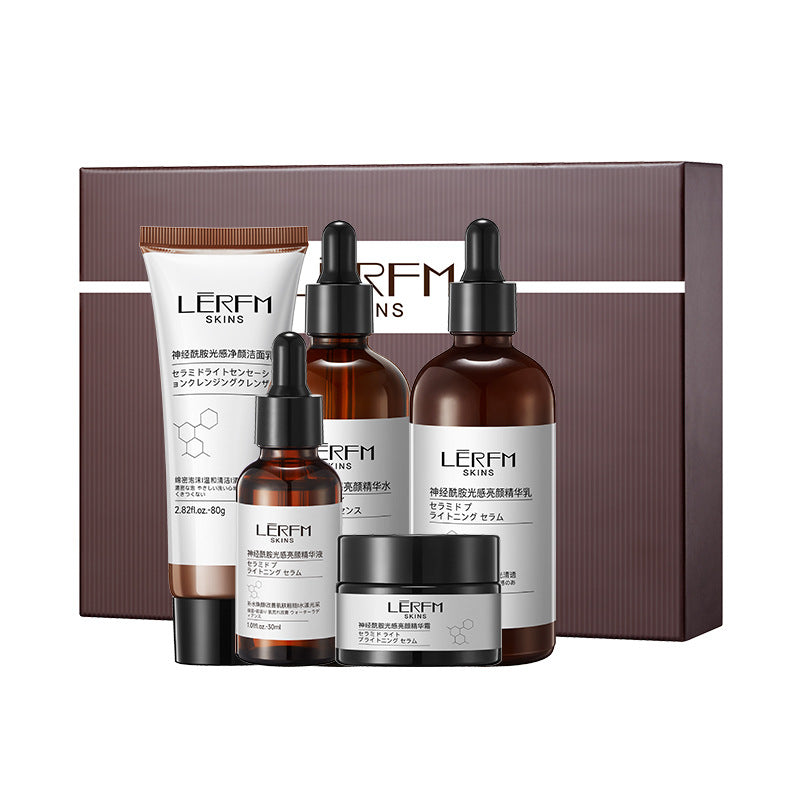 LERFM Fangke Ceramide Light Sense Vibrant and Bright Five-Piece Set Hydrating Moisturizing and Brightening Skin Tone Skin Care Products Box Wholesale