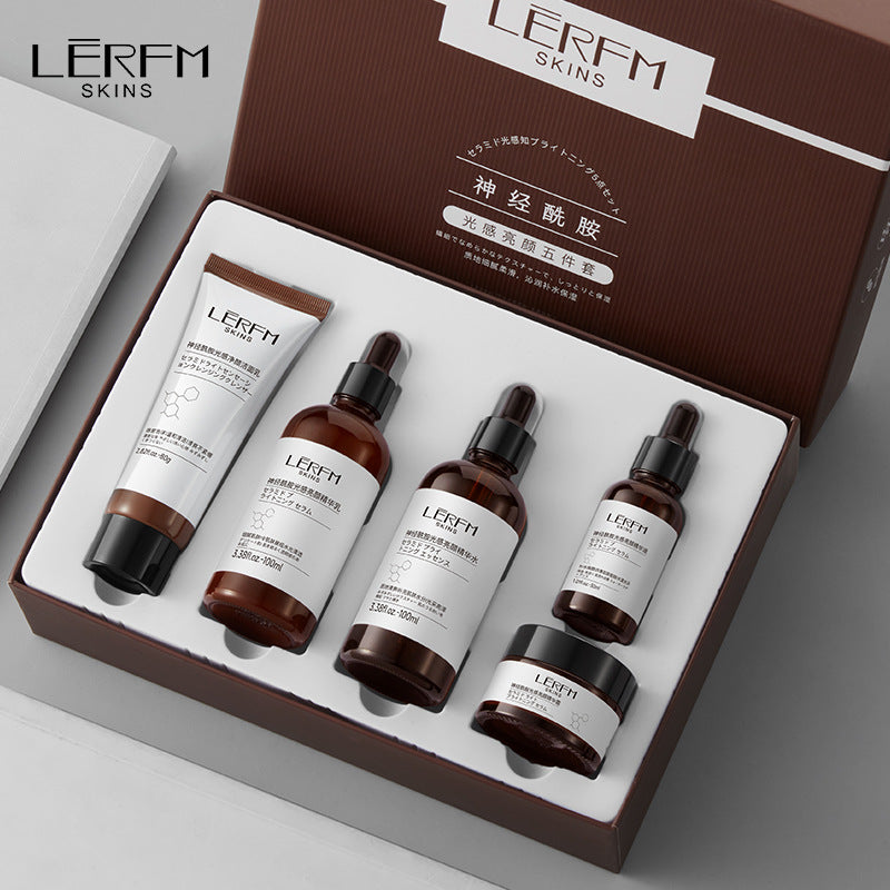 LERFM Fangke Ceramide Light Sense Vibrant and Bright Five-Piece Set Hydrating Moisturizing and Brightening Skin Tone Skin Care Products Box Wholesale