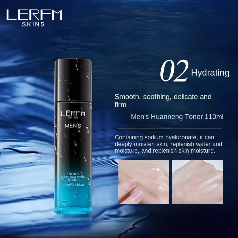 LERFM Fangke Men's Huanneng Hydrating Three-Piece Set Moisturizing and Oil Controlling Skin Care Products Set Tiktok Same Style Factory Direct Sales