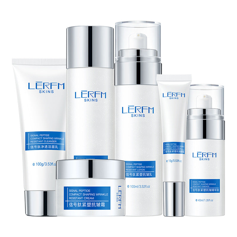LERFM Fangke Signal Peptide Tight Plastic Anti-Wrinkle Six-Piece Set Firming Skin Care Products Moisturizing Kit Factory Batch Delivery