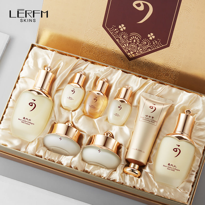 LERFM Fangke Deerhorn Collagen Skin Care Eight-Piece Set Skin Care Kit Moisturizing, Hydrating and Nourishing Wholesale
