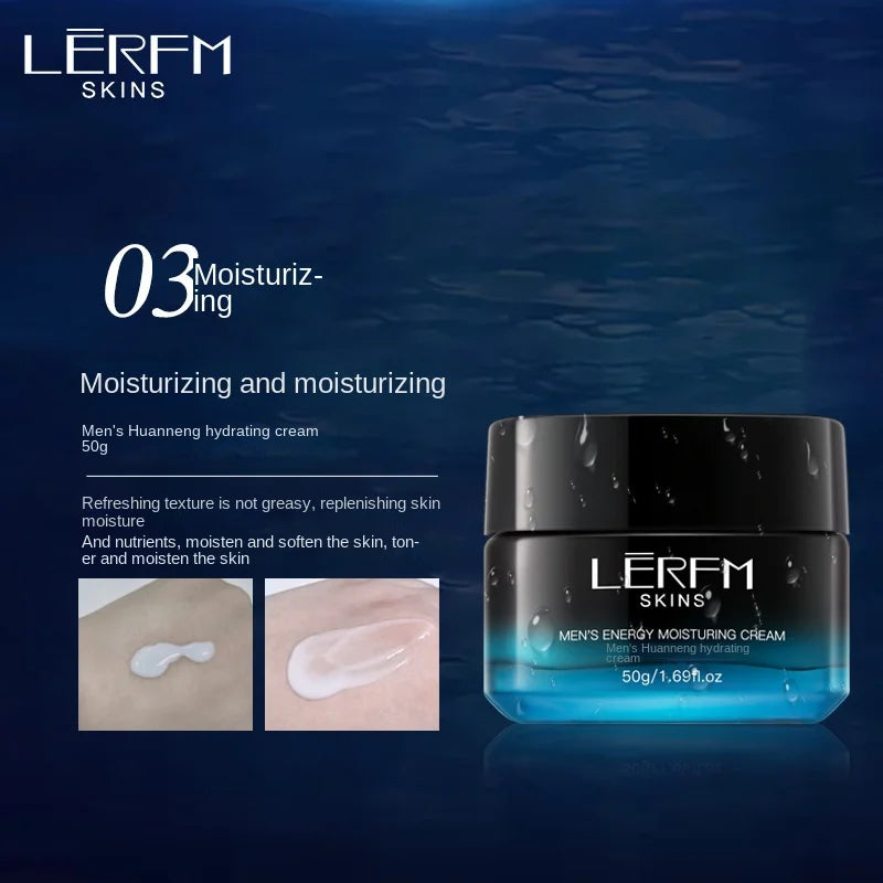 LERFM Fangke Men's Huanneng Hydrating Three-Piece Set Moisturizing and Oil Controlling Skin Care Products Set Tiktok Same Style Factory Direct Sales