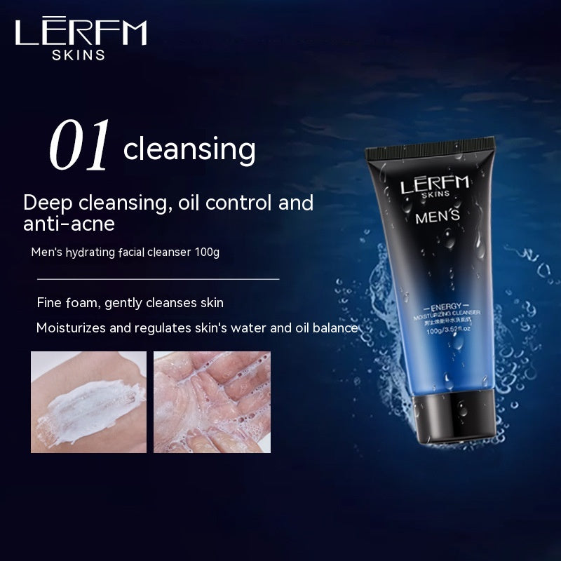 LERFM Fangke Men's Huanneng Hydrating Three-Piece Set Moisturizing and Oil Controlling Skin Care Products Set Tiktok Same Style Factory Direct Sales