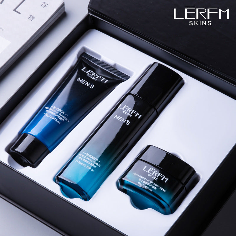 LERFM Fangke Men's Huanneng Hydrating Three-Piece Set Moisturizing and Oil Controlling Skin Care Products Set Tiktok Same Style Factory Direct Sales