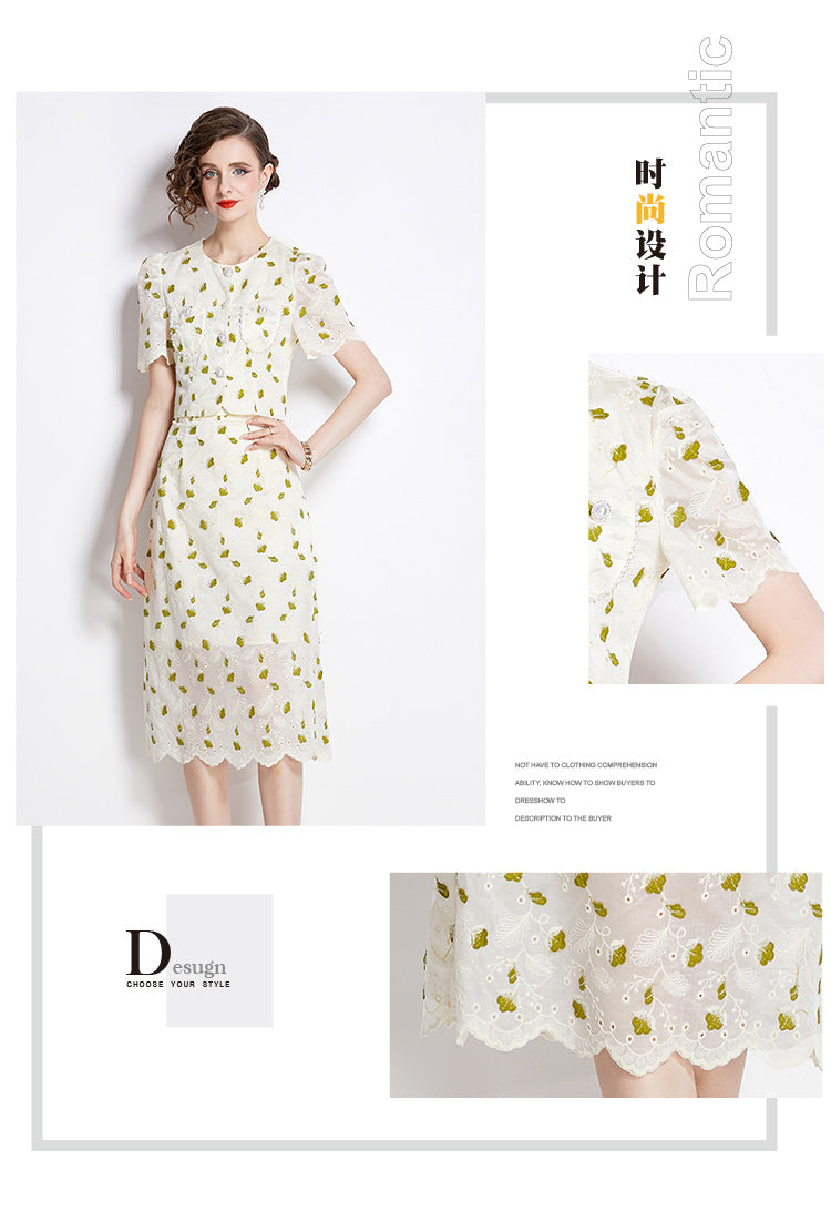 Original design high-end temperament paired with half skirt two-piece set, small fragrance fashion set