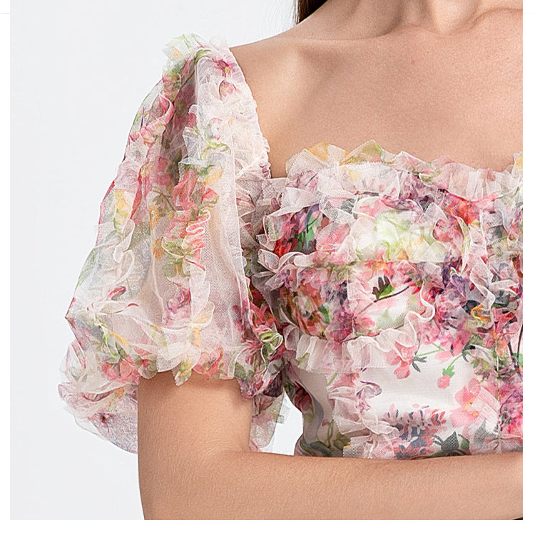 Apricot beauty heavy industry boutique palace style French romantic waist cake skirt