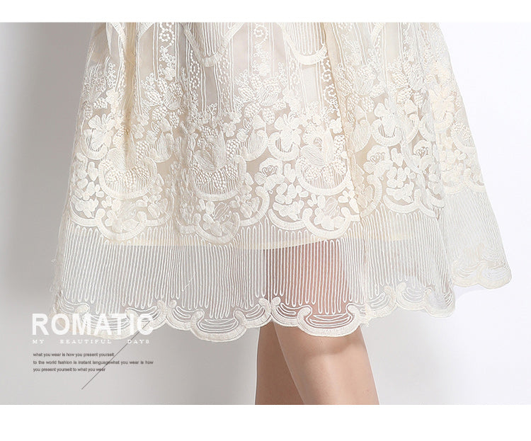 Original design for spring and summer small fragrance style set light luxury and high-end water-soluble lace skirt two-piece set