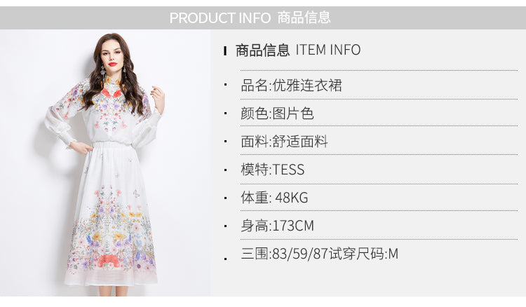 Original Design Spring/Summer/Autumn Vacation Oil Painting Flower Shirt Top Folding Mid length Skirt Set