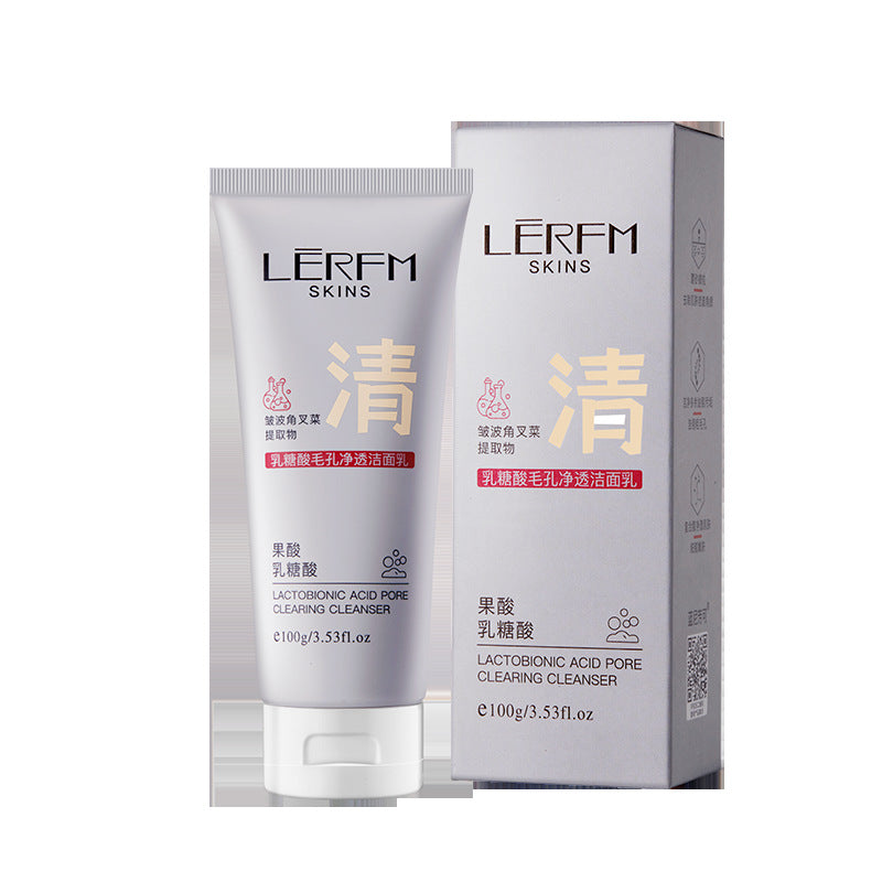 LERFM  Fangke Lactic Acid Pore Cleansing Facial Cleanser100gDeep Moisturizing Skin Care Products Facial Cleanser Wholesale