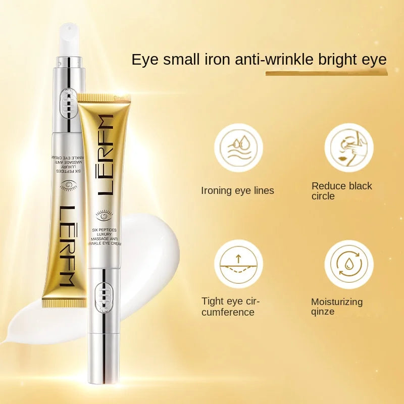 LERFM  Fangke Six Peptide Luxury Massage Anti-Wrinkle Eye Cream Firming Fading Wrinkle Eye Lines Eye Bags and Dark Circle Moisturizing