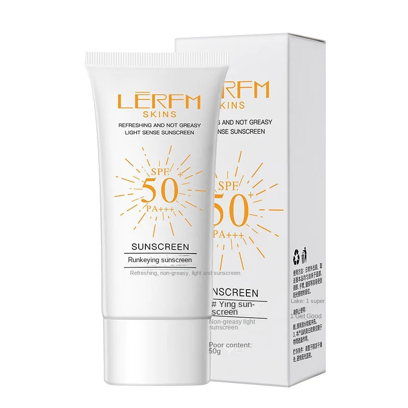 LERFM  Fangke Runying Sunscreen LotionSPF50+PA+++50gWaterproof and Sweat-Proof Uv Factory Direct Sales before Makeup