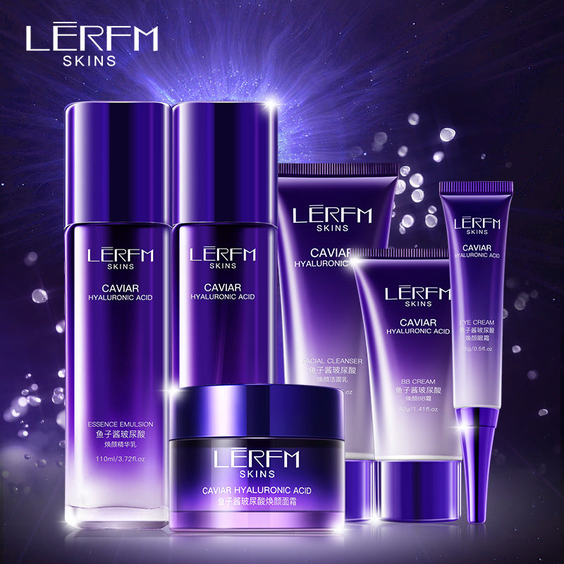 LERFM  Fangke Caviar Hyaluronic Acid Face Brightening Kit Mild Hydrating Beauty Salon Special Skin Care Kit