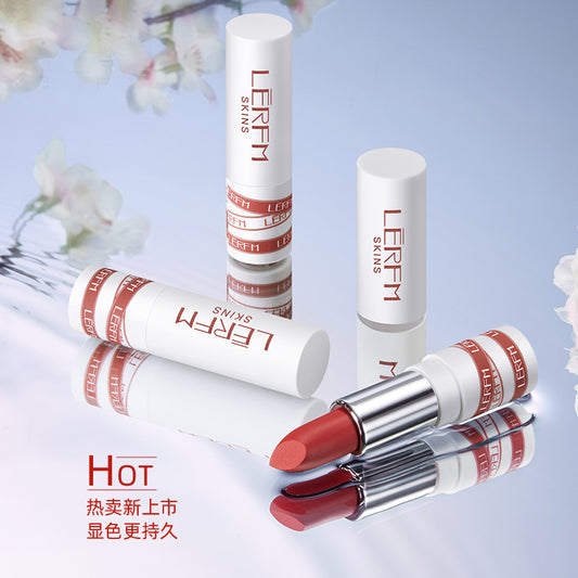 LERFM Fangke Light Yarn Pink Mist Matte Lipstick Moisturizing Natural Natural Coloring Not Easy to Fade Makeup Lipstick