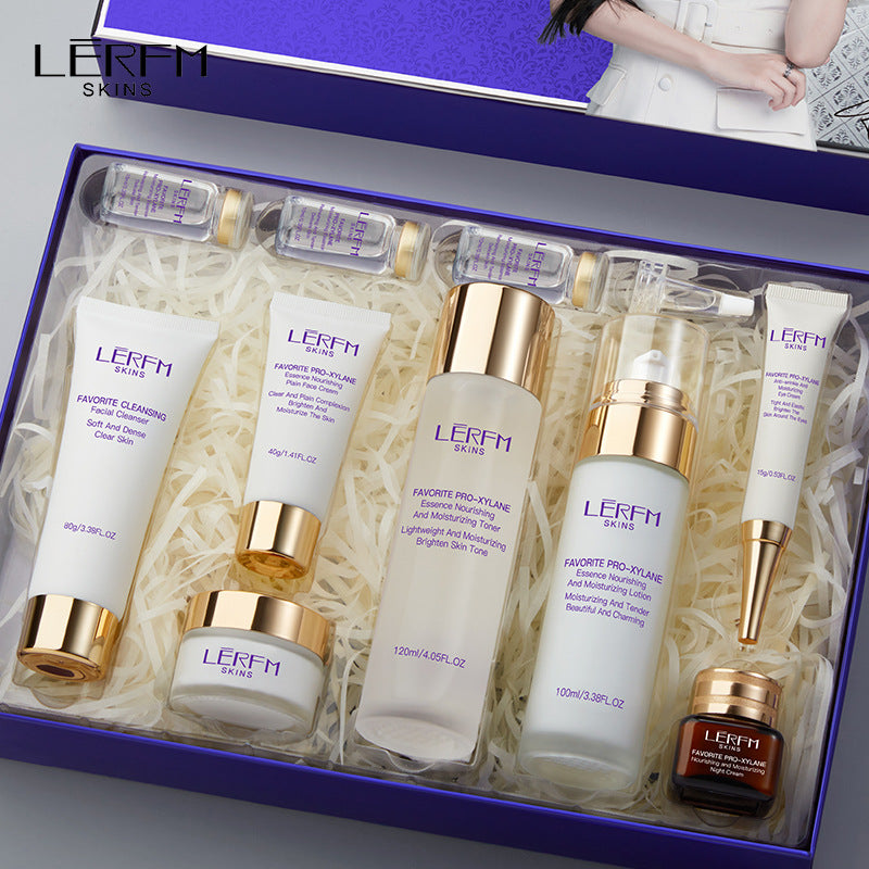 LERFM  Fangke Pet Glass Color for Nourishing and Moisturizing 10 Pcs Set Moisturizing Facial Set Box Factory Wholesale Delivery