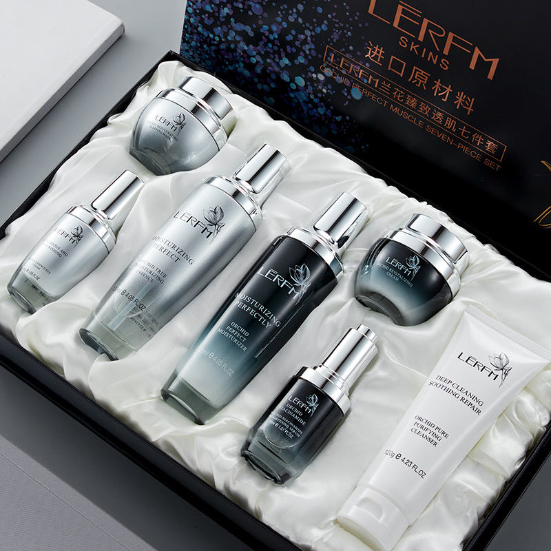 LERFM  Fangke Orchid Ultimate Skin Penetration Seven-Piece Skin Care Product 7 Set Moisturizing Autumn and Winter Box