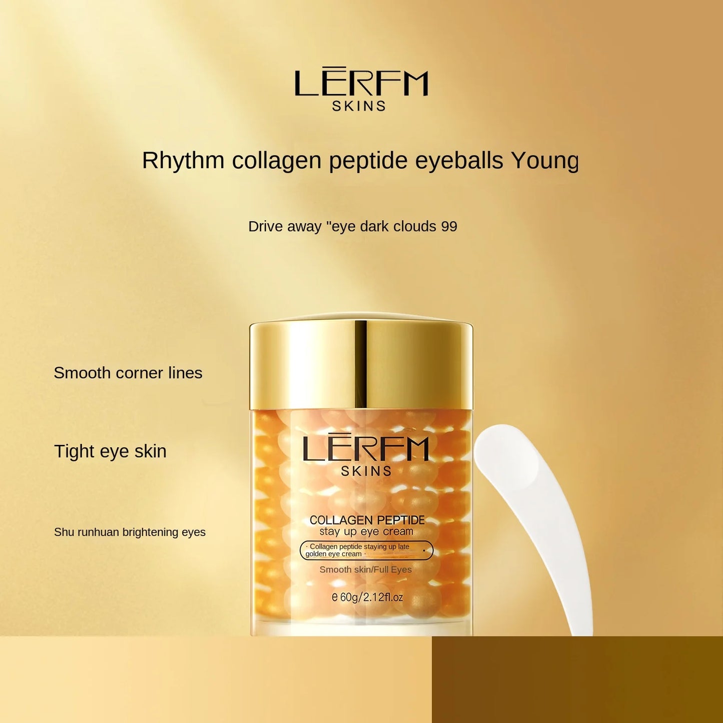 LERFM  Fangke Collagen Peptide Stay up Late Golden Eye Cream60gMoisturizing Eye Cream Factory Direct Sales Skin Care Products Wholesale