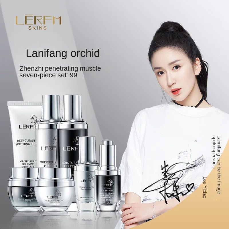 LERFM  Fangke Orchid Ultimate Skin Penetration Seven-Piece Skin Care Product 7 Set Moisturizing Autumn and Winter Box