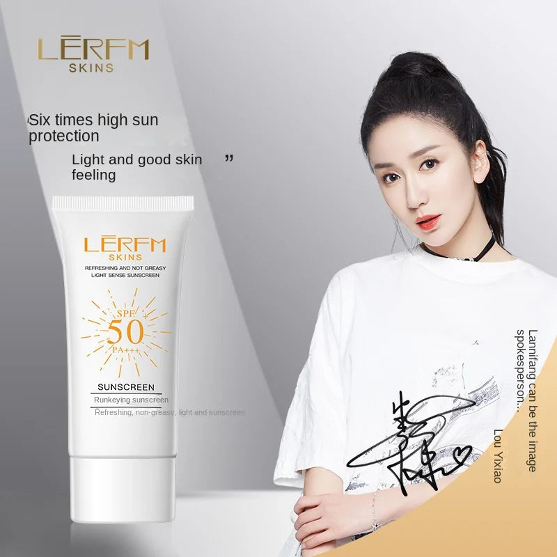 LERFM  Fangke Runying Sunscreen LotionSPF50+PA+++50gWaterproof and Sweat-Proof Uv Factory Direct Sales before Makeup