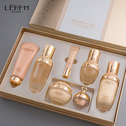 LERFM  Fangke Linlang Beauty Lady Seven-Piece Moisturizing Skin Care Products Set Box Winter Use Factory Delivery