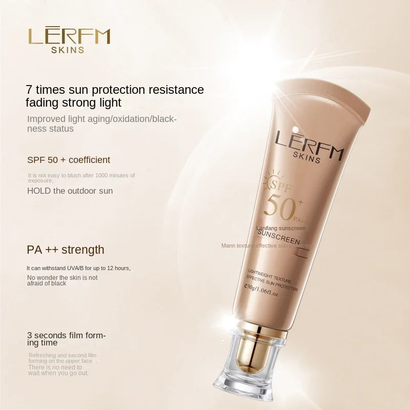 LERFM  Fangke SunscreenSPF50+PA+++30gMilitary Training Summer High-Power Sun Protection Skin Care Easy to Put on Makeup Portable